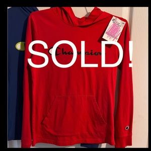 2 YL champion hooded shirt